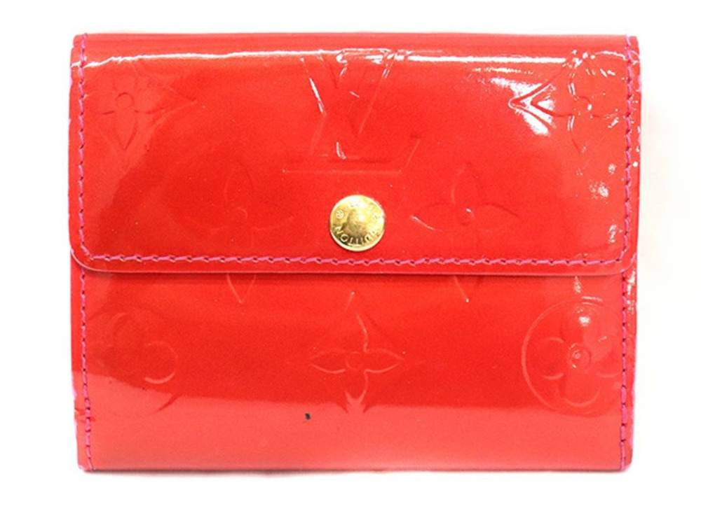 LOUIS VUITTON Ludlow Compact Wallet Vernis Rose Pink Pop